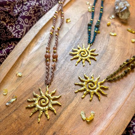 Sun Spiral talismans with Gemstone Beads
