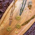 Sun Spiral talismans with Gemstone Beads