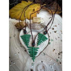 Fern Leaf Necklace with Moss Agate