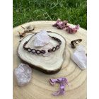 Rose Quartz Donut Bracelet - Brown