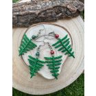 Fern earrings with jasper or moss agate beads