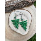 Fern earrings with jasper or moss agate beads