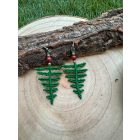 Fern earrings with jasper or moss agate beads