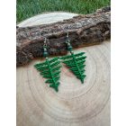 Fern earrings with jasper or moss agate beads