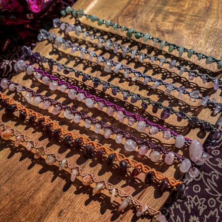 Anklets with gemstone beads