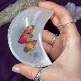 Szelenit hold tál - kicsi, 8cm