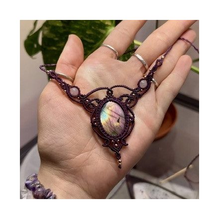 Inanna talisman with rainbow labradorite