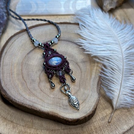 Moonstone Talisman with Goddess Ornament