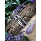 Selene - Moon Phase Bracelets with Lavender Amethyst and White Moonstone Beads 