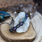 Wicca Bracelet - Aura Amethyst and Labradorite on Black Thread