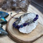 Wicca Bracelet - Amethyst and Moss Agate on Purple Thread