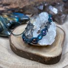 Wicca Bracelet - Aura Amethyst and Labradorite on Deep Turquoise Thread