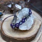 Wicca Bracelet - Aura Amethyst and Moonstone on Purple Thread