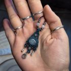 Moonstone Talisman with Spiral Ornament